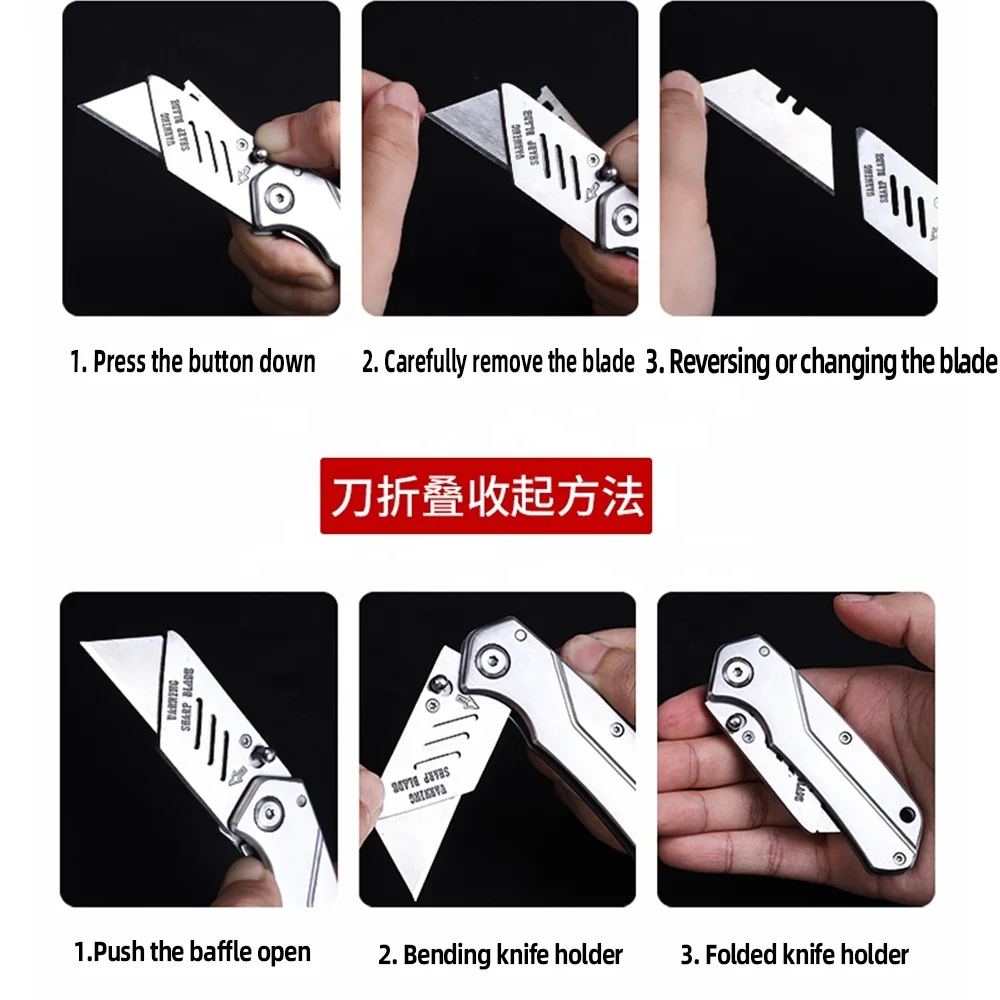 Складной нож из нержавеющей стали утолщенный сверхпрочный водонепроницаемый и стойкий к ржавчине для пилинга