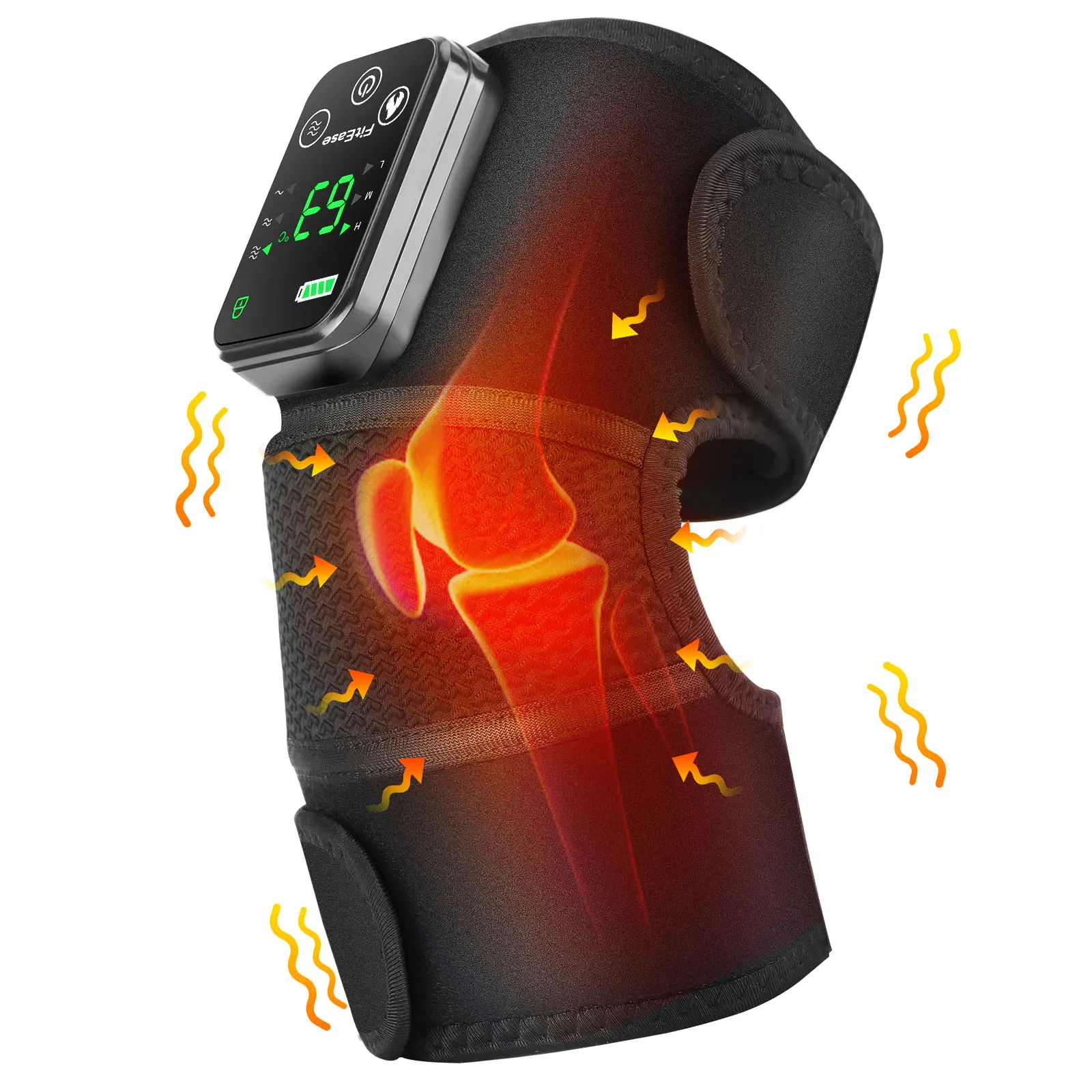 Pain Relief Wireless Joint Massage Belt Heated Vibration Shoulder Elbow Knee Massager for Knee Protector