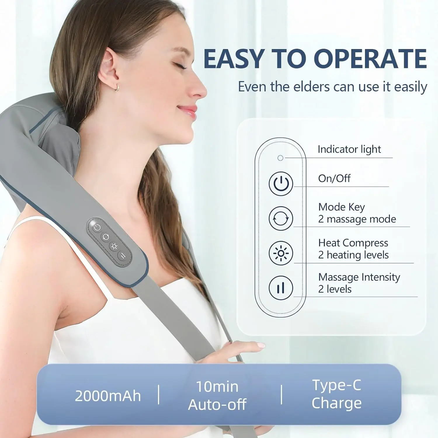Hot Selling Shoulder Massager High Quality Shoulder Pain Neck Massage Pillow Deep Tissue Muscle Pain Relief for Home,Office,Car