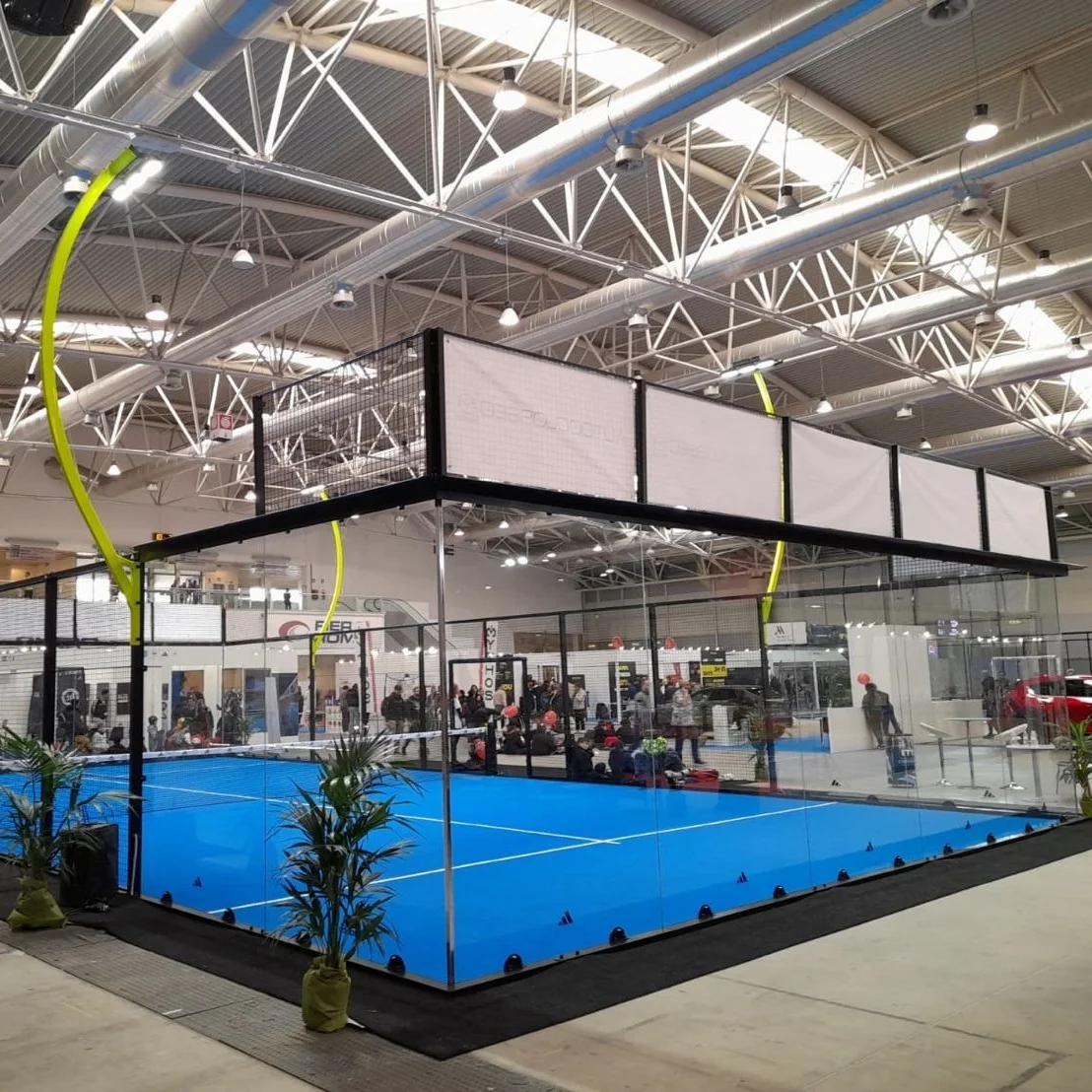 Wanhe 2023, оптовая продажа, высокое качество, закаленное стекло, весло, панорамный падель, теннисный корт