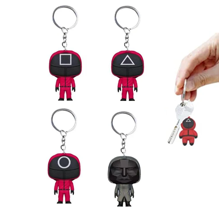 2021 подвеска ТВ Корейская Драма Новинка Косплей маскад человек кальмар игра брелки кукла игрушка фигурный брелок для Хэллоуина подарки