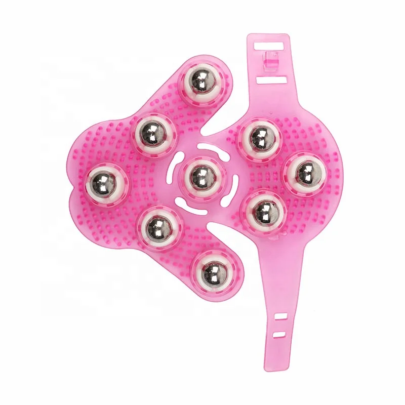Massage Roller Ball Glove Balls Hand Massage Tool Beauty Body Care 9 Beads Boosts Circulation Break Down Fat Relieving Stress