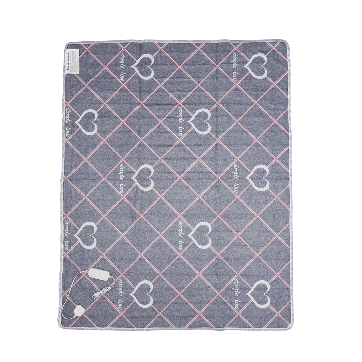 2024 Cheap Full Size White Gray Pattern Fabric  Under Quilt Heated Blanket for Warming Bed