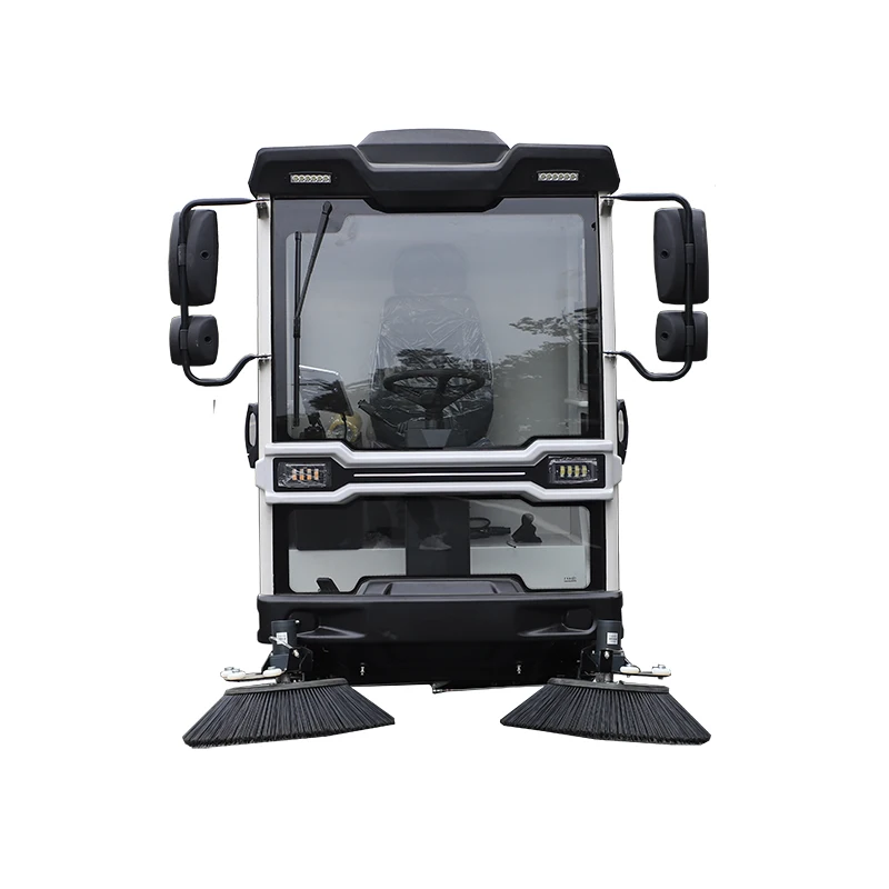 Enclosed Ride On Street Sweeper Automatic Garbage Floor Cleaning Equipment Road Sweeper
