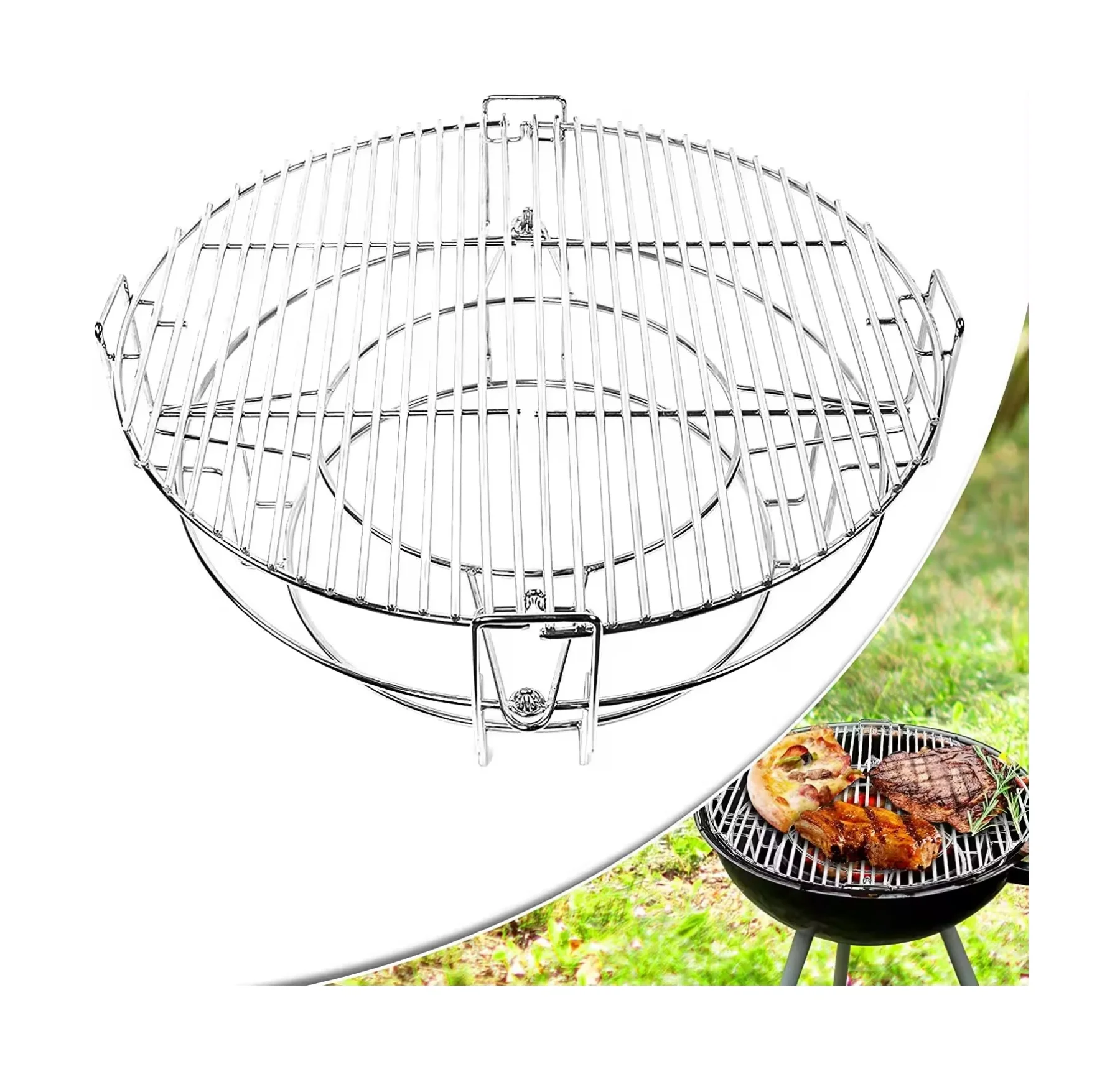 High Quality Large Area Stainless Steel Barbecue Grill Round Net Outdoor Hanging Grate