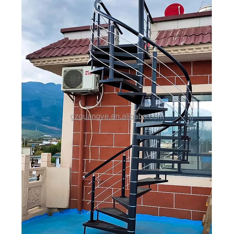 China factory supply wood steel spiral round stairs spiral stairs outdoors cheap price for steel spiral stairs