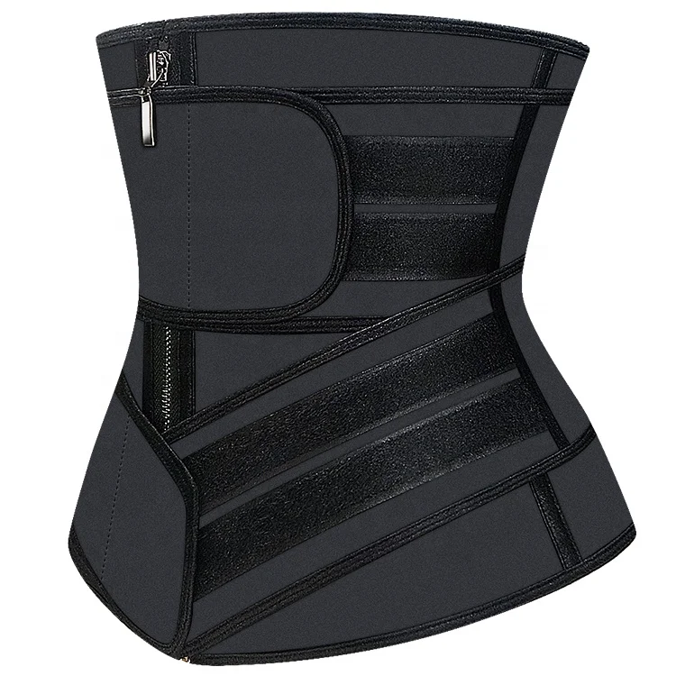 Women Waist Trainer Plus Size Slim Body Shaper Girdles Latex Zipper 9 bone Corset Waist Trainer