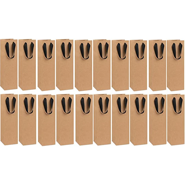 Высококачественные, модные, под заказ, с принтом логотипа, коричневое вино, крафт-бумага, Подарочные бутылки, упаковка, сумки для покупок