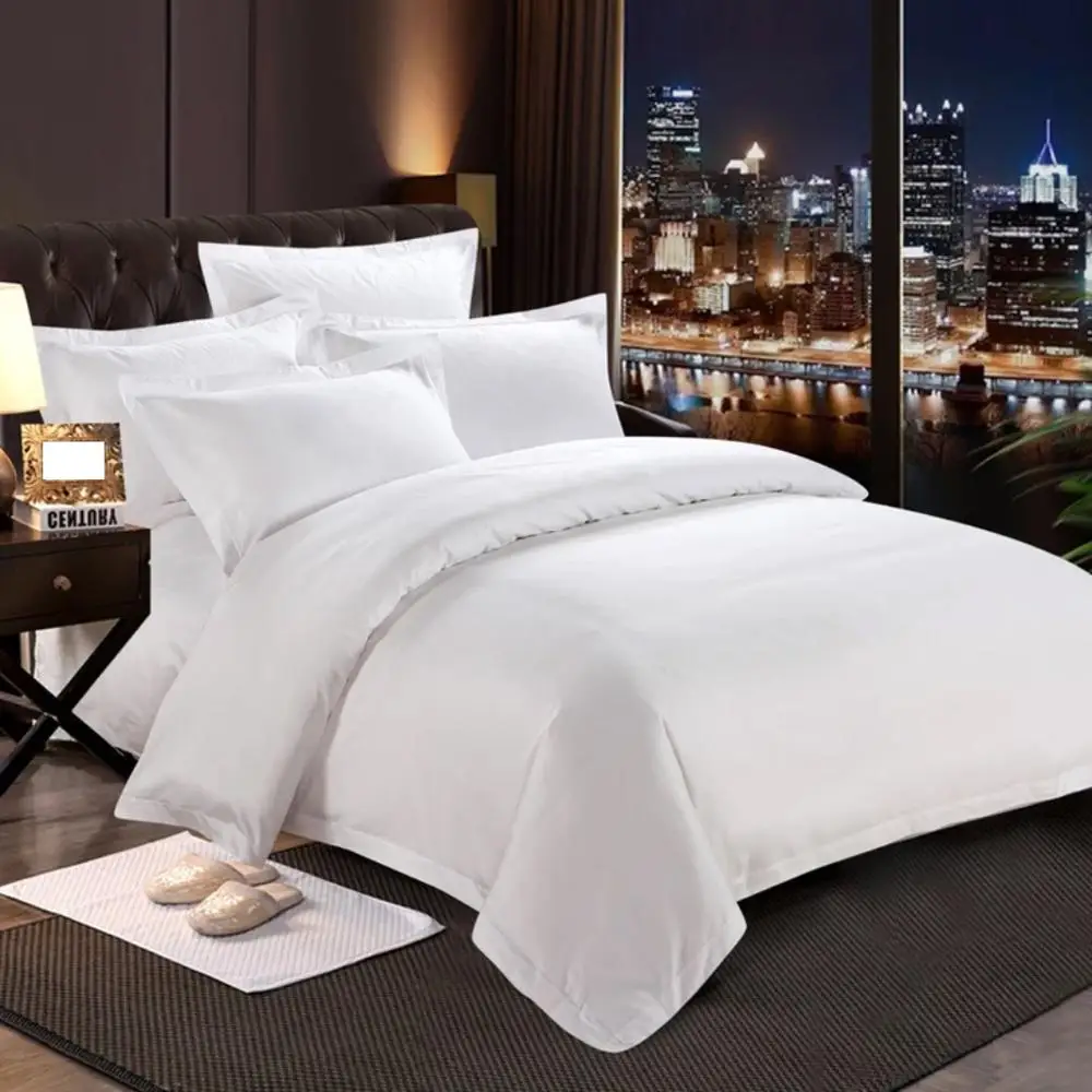 White Queen Hotel Quality Linen 1800 Hotel Sheets Bedding set Luxury Bed Sheets Set 100 Cotton Hotel Collection 4 6 Pieces