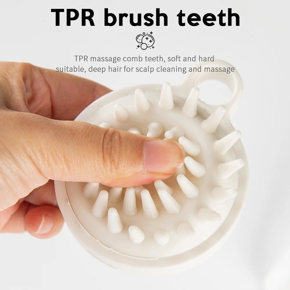 Hair Brushing Tool Soft Scalp Exfoliating TPR Massage Shampoo Brush Head SPA Shower Hair Scalp Massager Brush