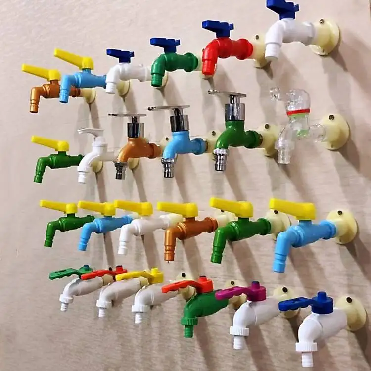 LJ-225 New plastic colorful handle pvc faucet open on both sides pvc tap