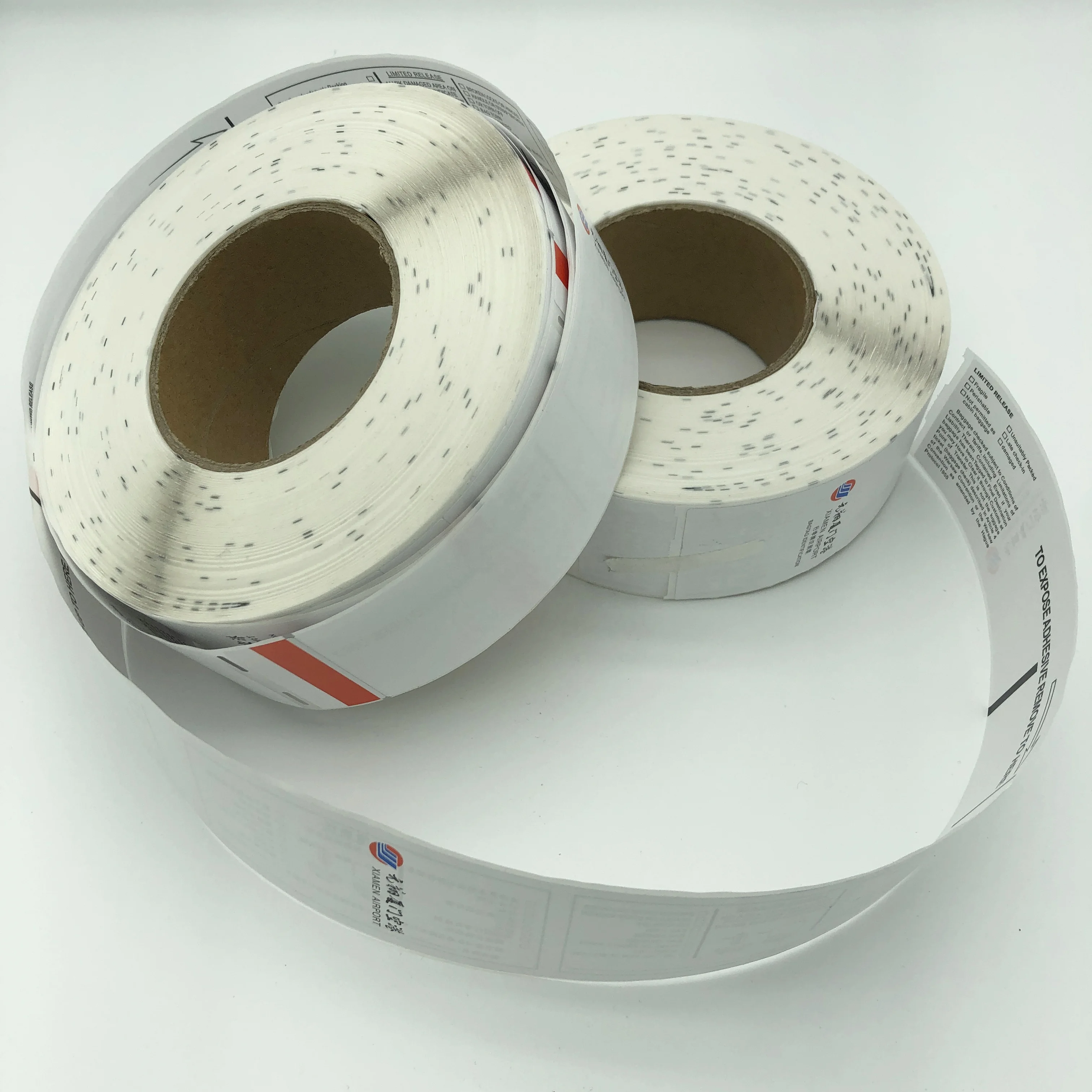 Waterproof UHF Baggage Tag thermal paper Offset Printing 860~960Mhz Passive RFID Luggage Sticker custom