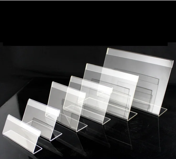 Акриловый держатель знака L-образная настольная подставка для стенда цена пластиковый зажим