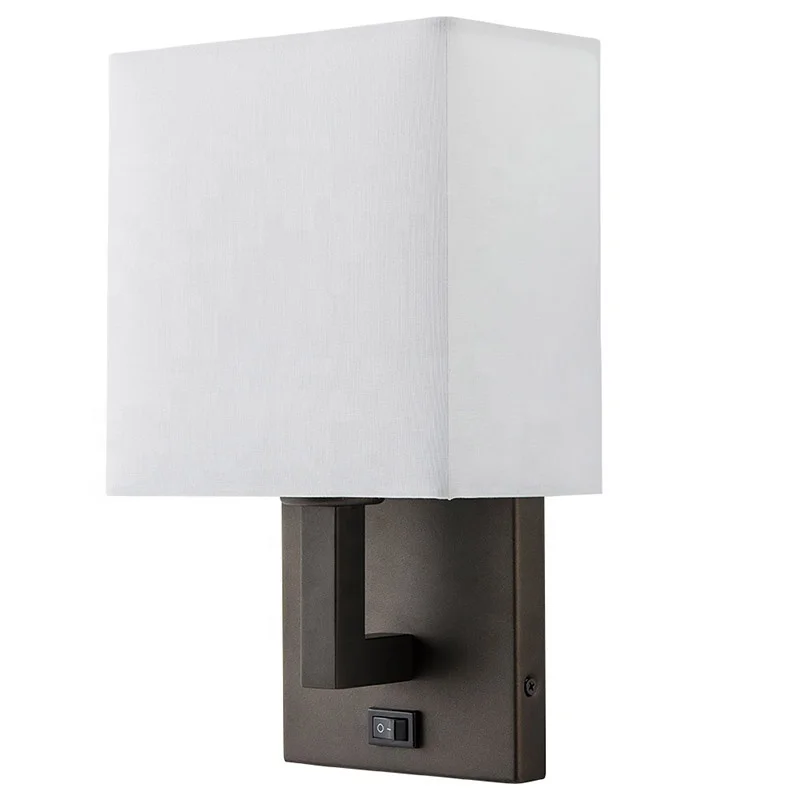 Hotel Bedroom Double Head Single Head Lamp Hotel Wall Lamp With Switches USB Outlets