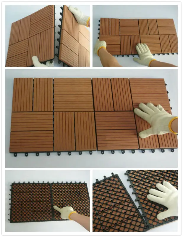 WPC Tile High Quality Durable Garden/home outdoor decoration flooring interlocking deck tiles