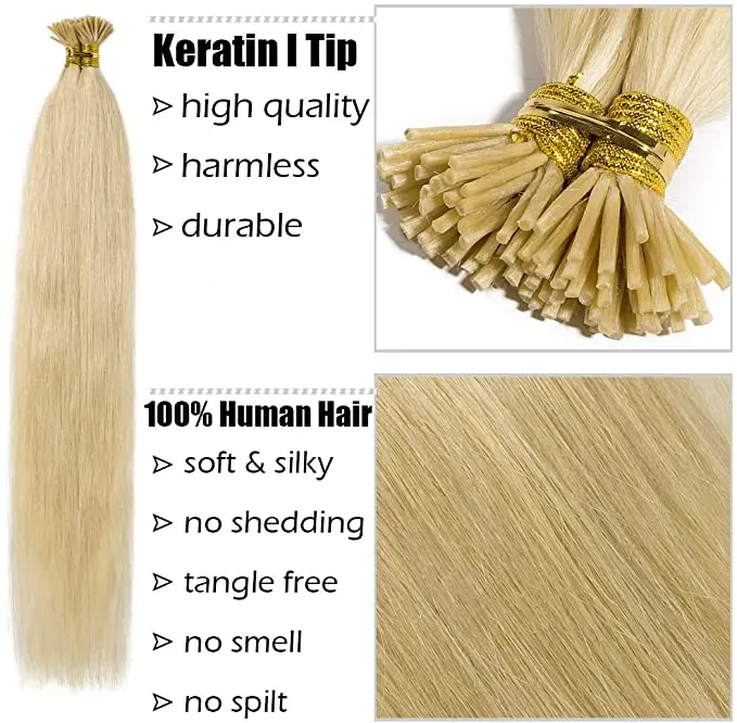 Wholesale Price Hair Extensions 100% Human Hair Keratin Pre Bonded I Tip Human Hair Extension
