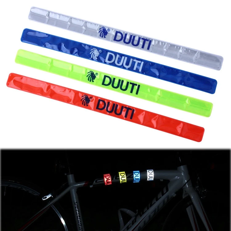 High Visibility Plain Shaped Armband Plastic Snap Wrap Bracelet Wristband Custom Logo Fluorescent Wide Reflective Slap Band