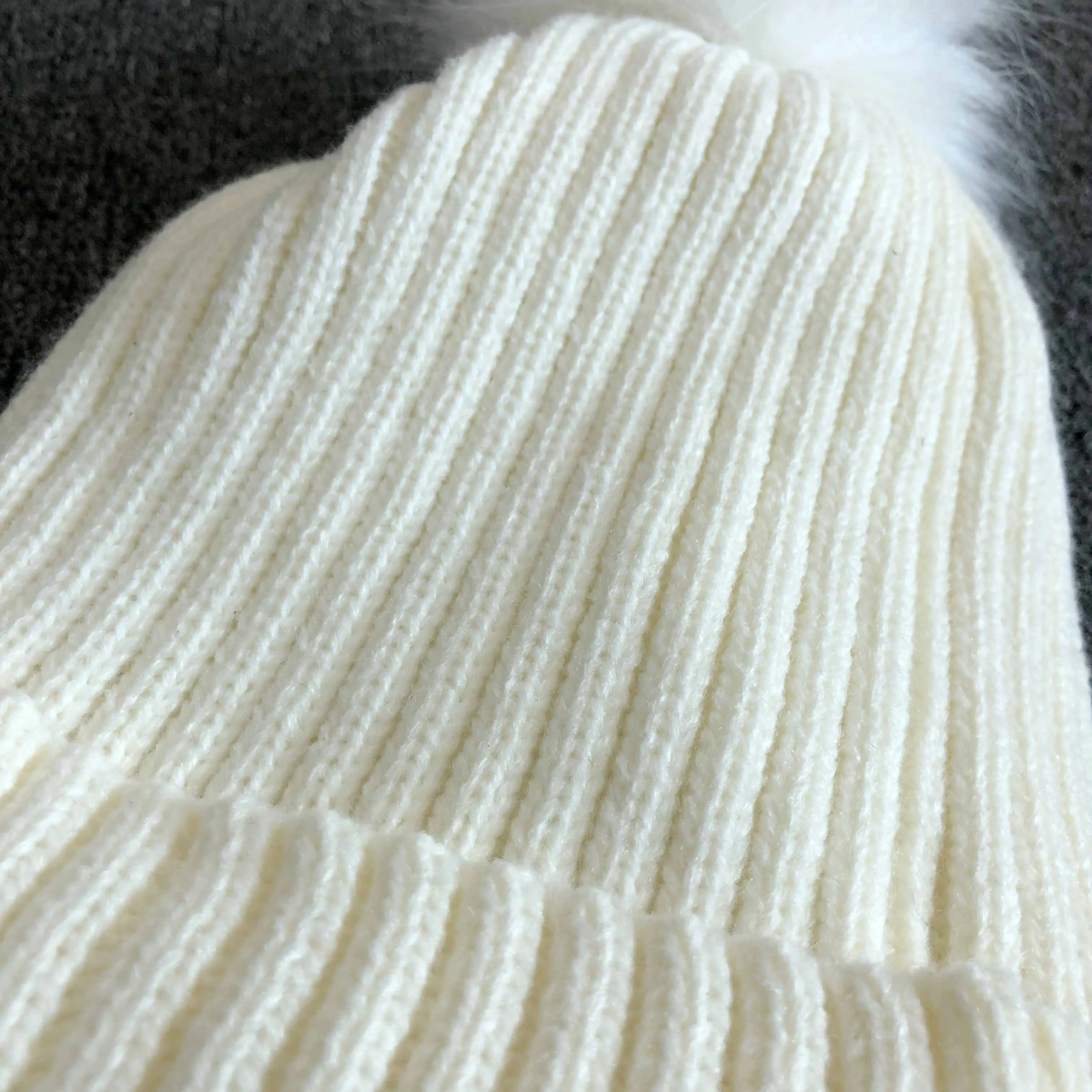 Villus Custom funny jacquard pattern children earflap winter hat kids beanies hat with  knitted pom