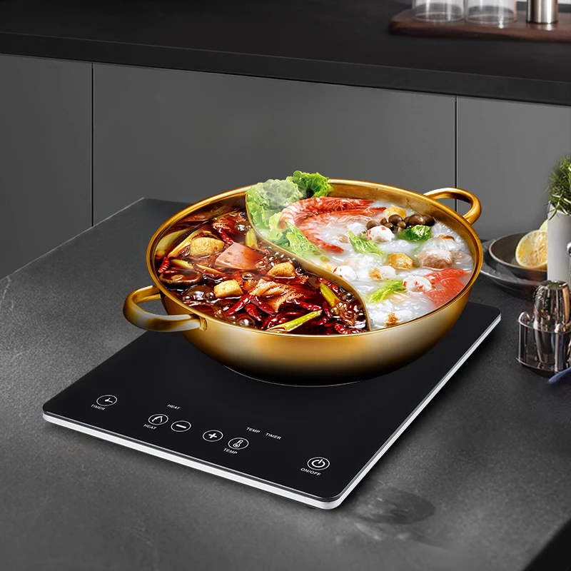 Fashion design electric stove cooker digital display home appliances 2 burners glass top induction cooker