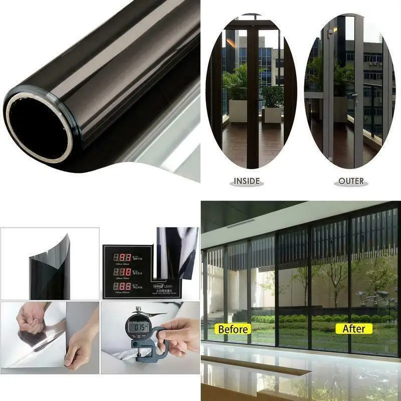 
30cm*100cm One-way Glass Self Adhesive Mirror Window Film DIY Solar Tint Reflective Insulated Foil Privacy 