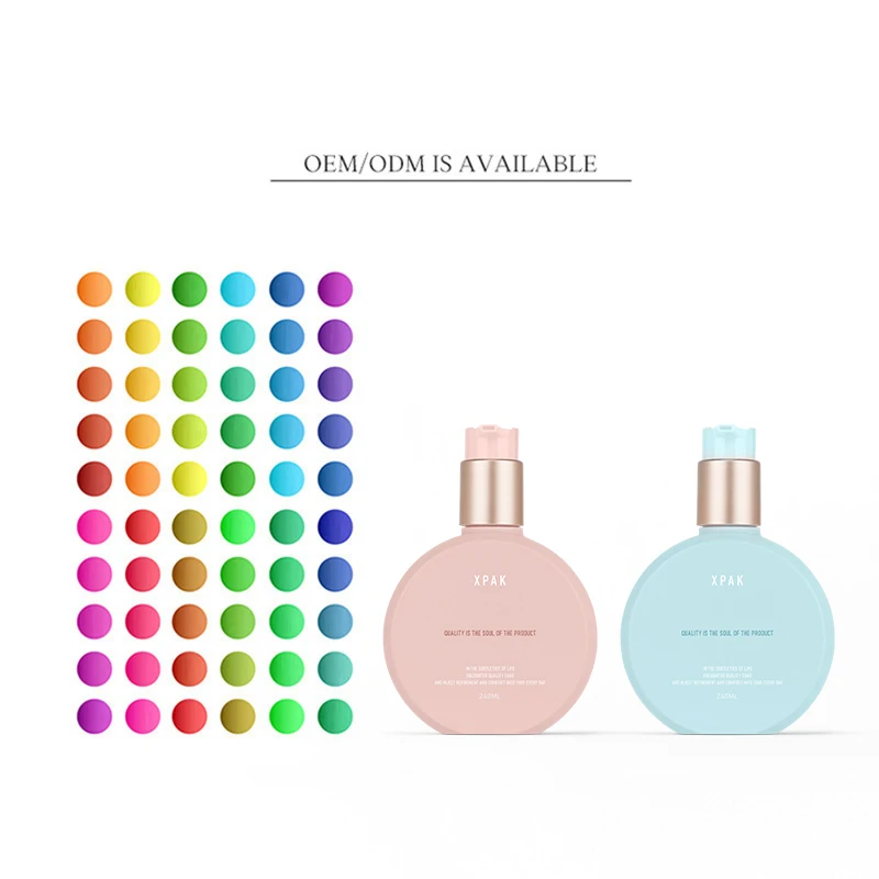 Customized 240/350ml PETG body oil bottle plastic shampoo lotion pump bottle packaging shower gel bottle