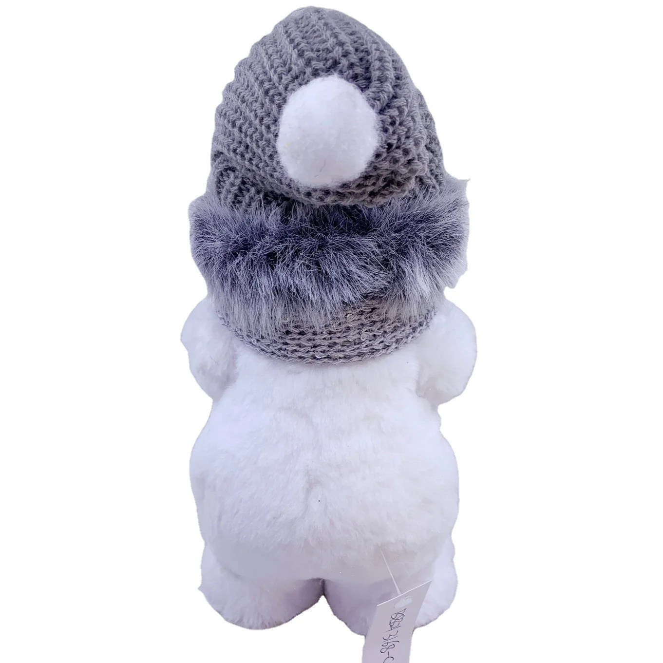 2021 hot sale animal artificial white plush finishing bear standing bear grey hat grey scarf plastic decoration