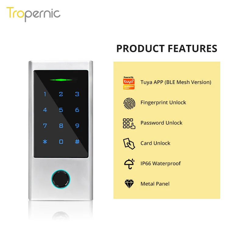 Biometric Code Ip66 Wireless Rfid Card Cerradura Inteligente Wifi Tuya Fingerprint Smart Access Control System
