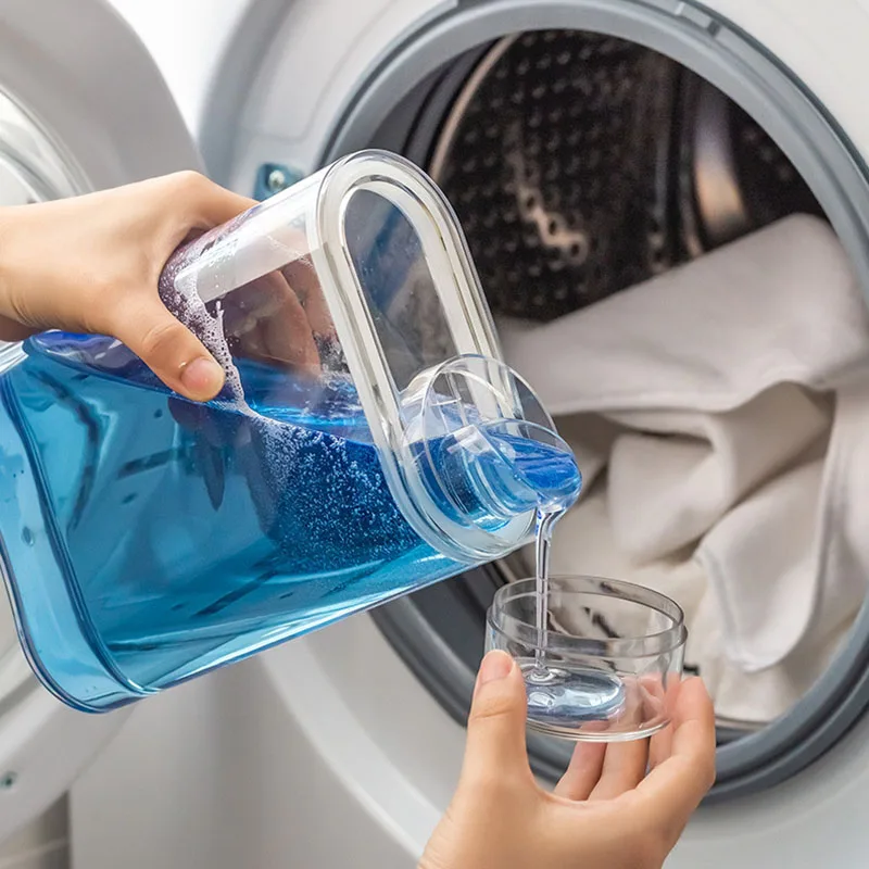 Large capacity household laundry liquid dispensing bottle bathroom wide mouth shampoo storage bottle clear soap liquid bottle