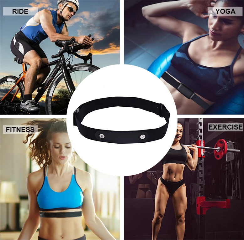 Custom LOGO Exercise Heart Rate Belt Bluetooth Heart Rate Monitoring Chest Strap for Cycling Running