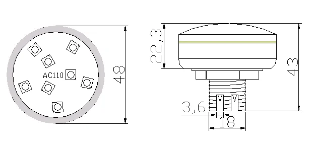 48 мм 12 светодиодов Автоматический AC24V SMD5050 пиксельный свет 360 градусов освещения для аттракционов и тематических парков IP67 Номинальный корпус ПК