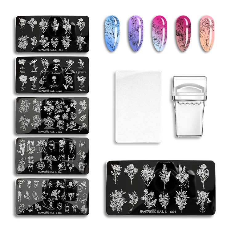 6*12cm Manicure DIY Tools stainless steel nai stamper template customized nail art stamping plate