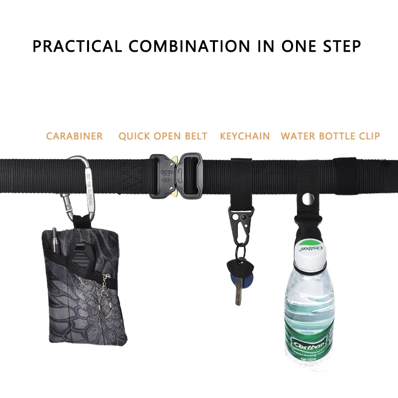 Special Forces Quick Release Emergency Tactical Belt Set Metal Buckle Combat Waist Belts