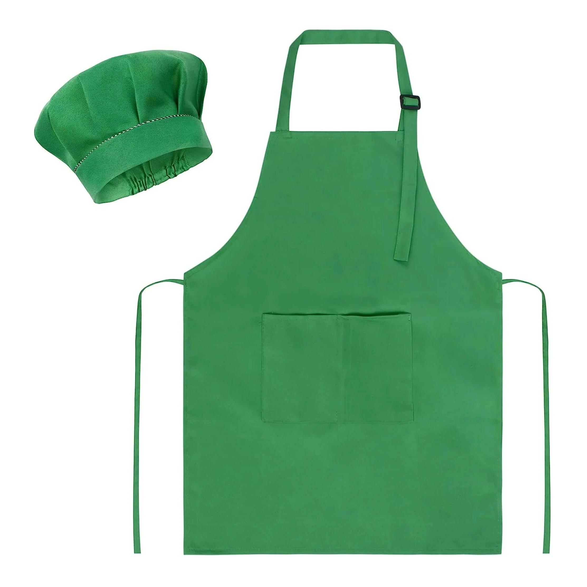 Sleeveless Bib Aprons Set Made Of Poly Cotton Chef Kids Apron With Hat For Bakery Paint Use Gardening Use