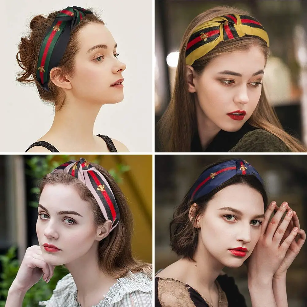 Luxury Catalog Designer Headbands Famous Brand Classic Plaid Bee Headband Hairbands Women Fashion Hair Accessories