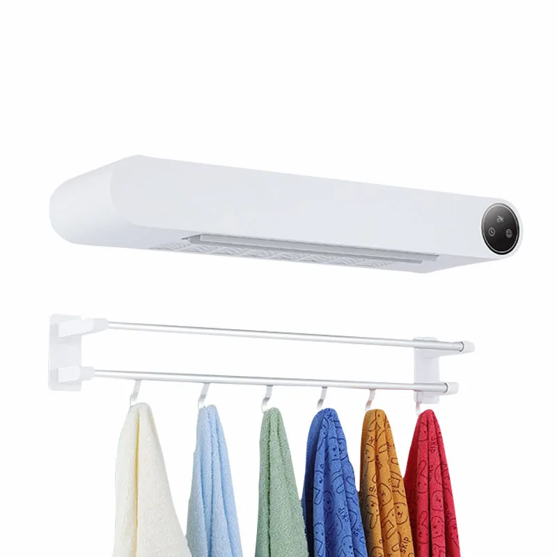 bathroom toilet kitchen wall mounted electric heated black bath towel drying rack towel warmer with disinfection and body sensor