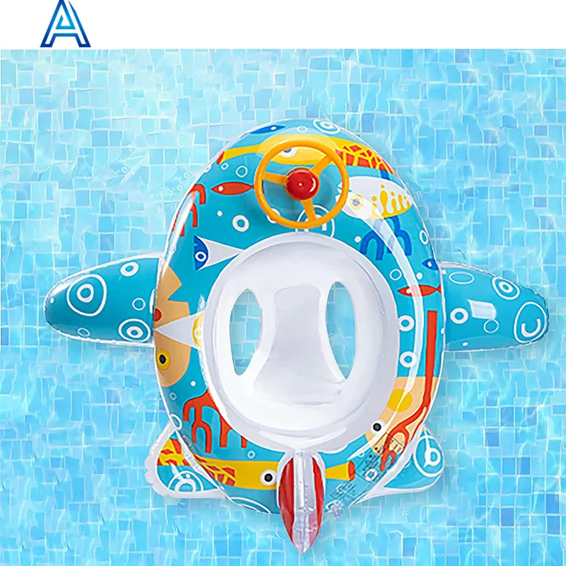 China factory customize design shape printing vinyl PVC inflatable baby boat baby seat for pool water float plane boat toy