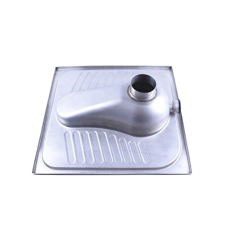 Squatting Toilet Wc Pan for Sale High Quality 304 Stainless Steel Easehome with Trapway 3 Years CN;GUA SS1001 without Fender