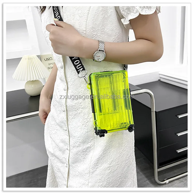 New Fashion Zipperless Handbags 2023 Forever Young Transparent PC Lady Design Mini Suitcase For Young Lady And Children
