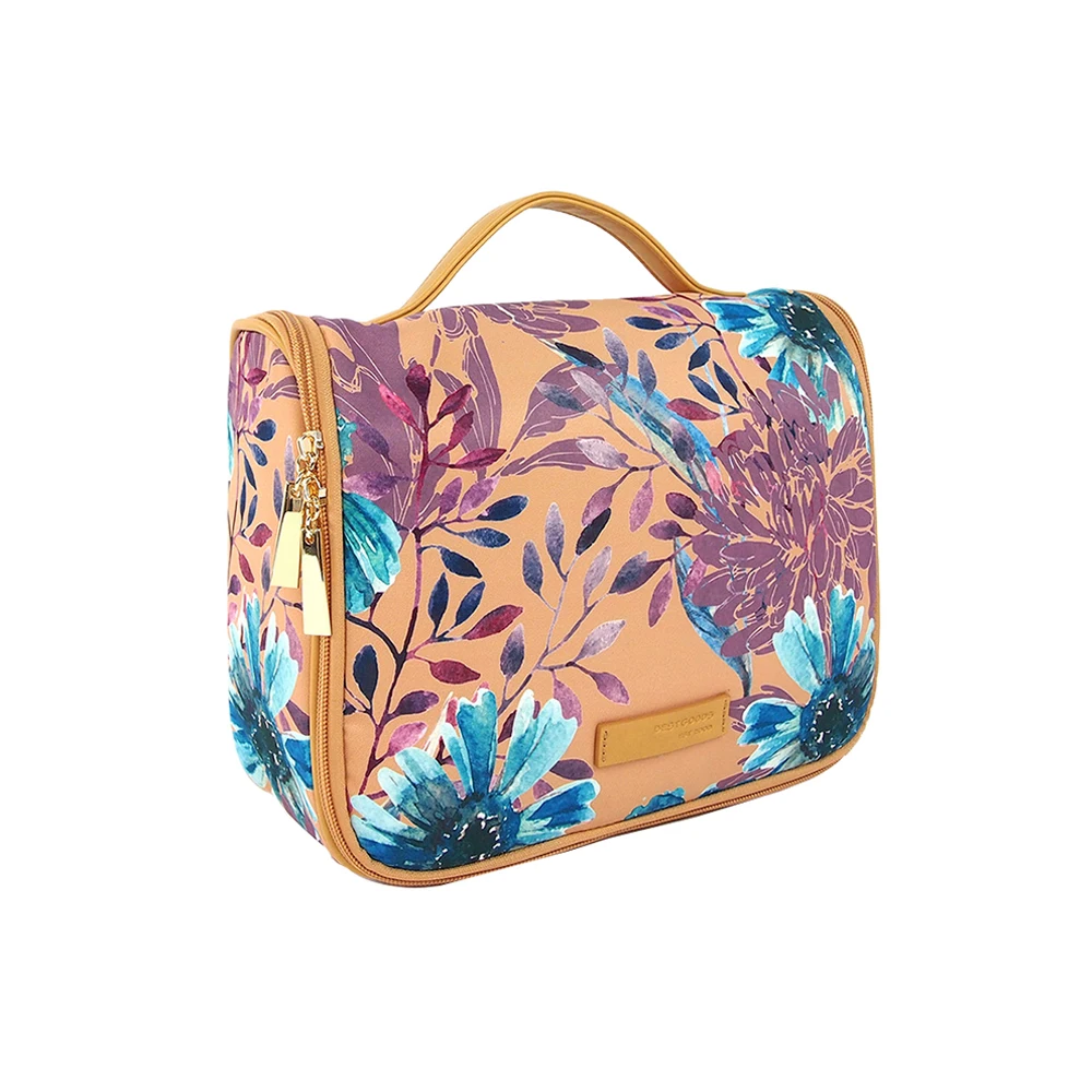 Wholesale flower hanging travel toiletry bags beauty makeup case