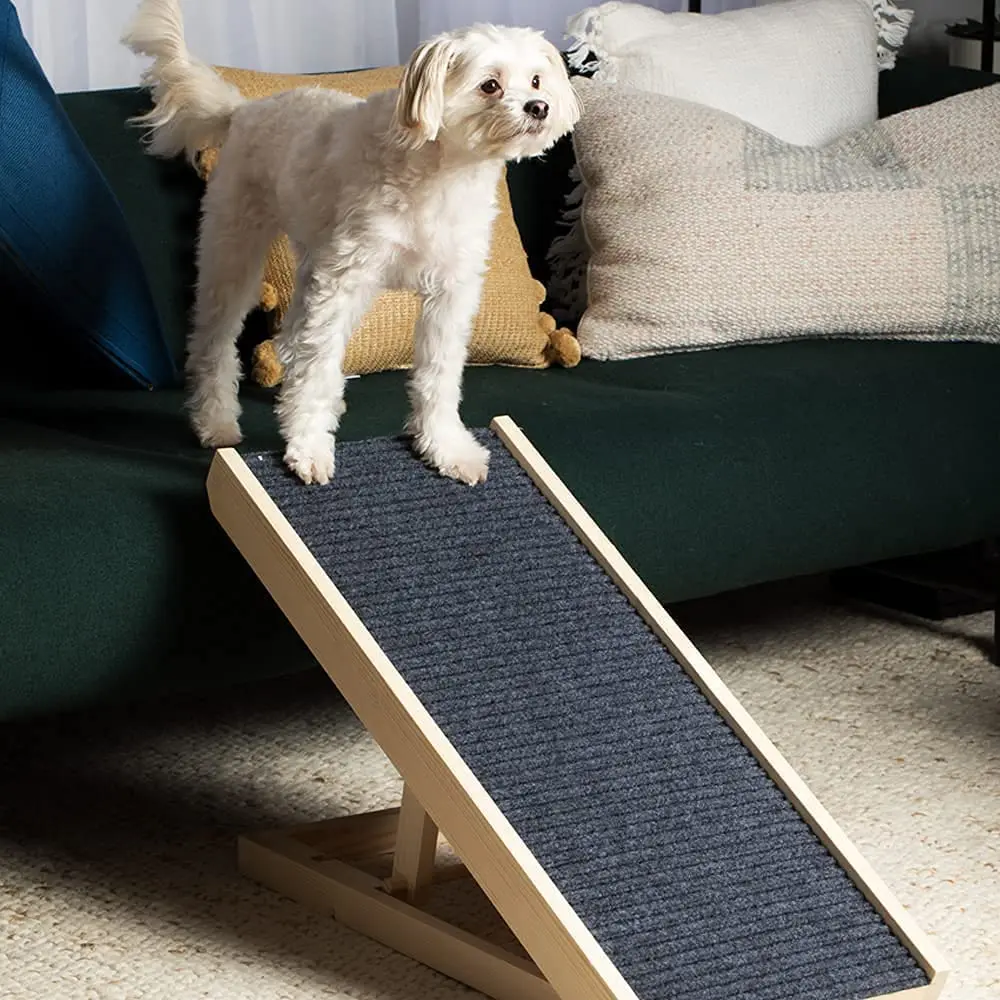 6 levels  Adjustable  Height Dog Ramps Foldable Pet Stairs Wooden Ramp for Dog