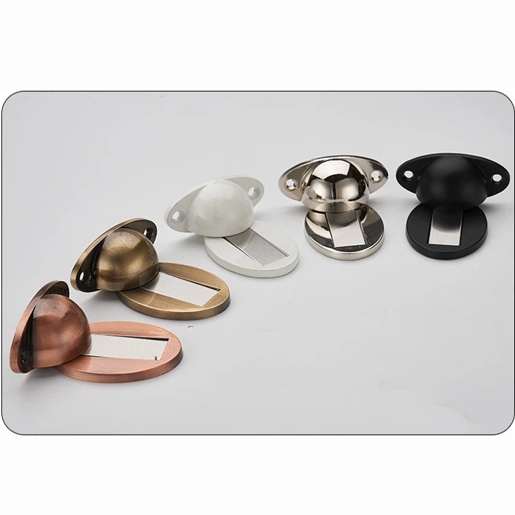 Magnetic Non-punch Door Holder Hidden Doorstop Furniture Door Hardware Zinc alloy Door Stoppers