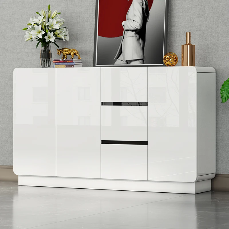 Solid wood wooden side cabinet pantry cabinet in dinning room Simple white durable various sideboard table
