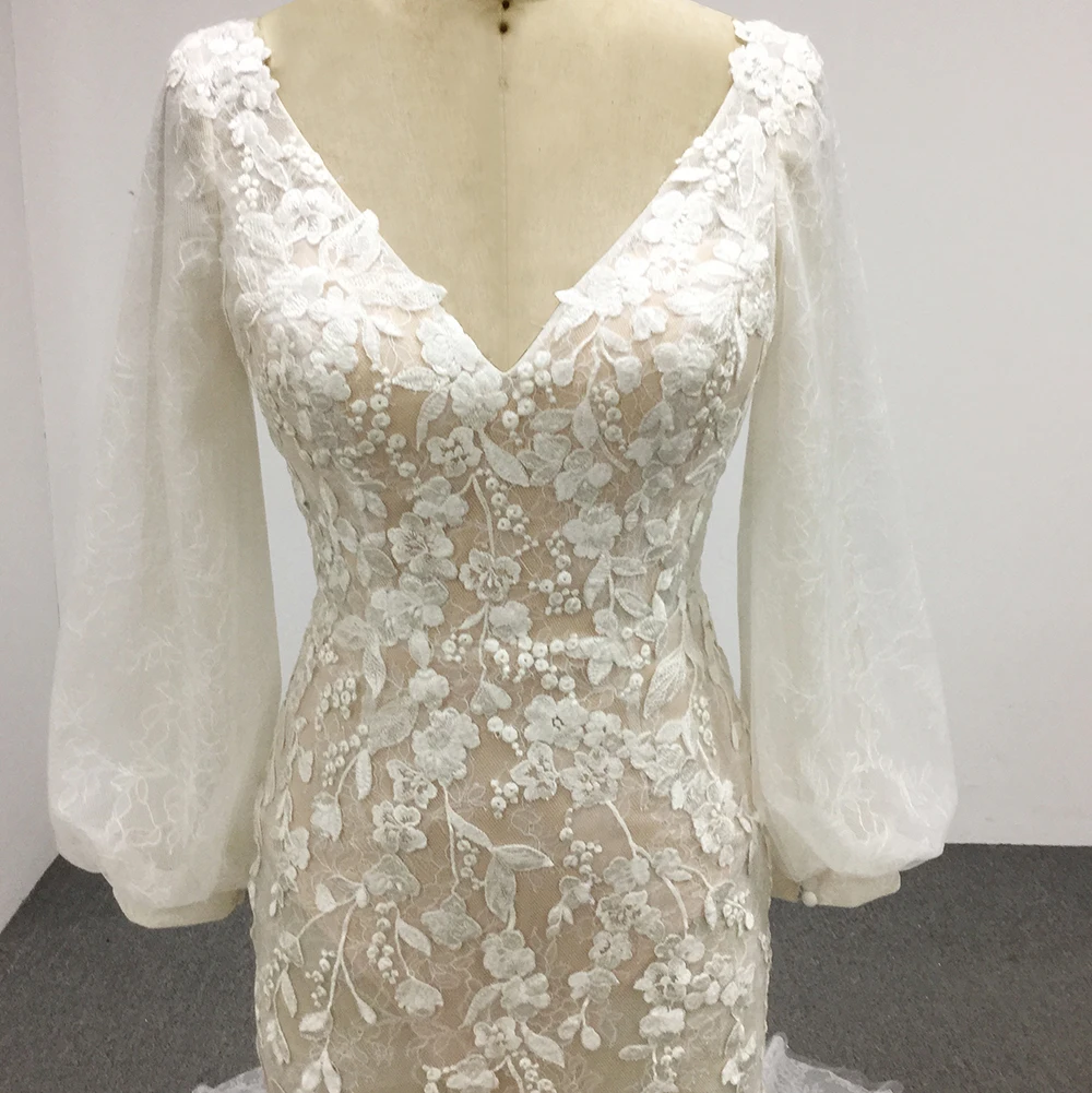 TEENYEE Long Sleeves Wedding Dresses Turkey Istanbul luxury Evening Dress muslim Wedding Dress Women Lady Elegant