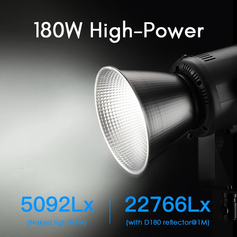 Tolifo 180W Bowens Mount Continuous Lighting RGB Bi-Color LED Video Light X-180RGB PK 150W Photography Light