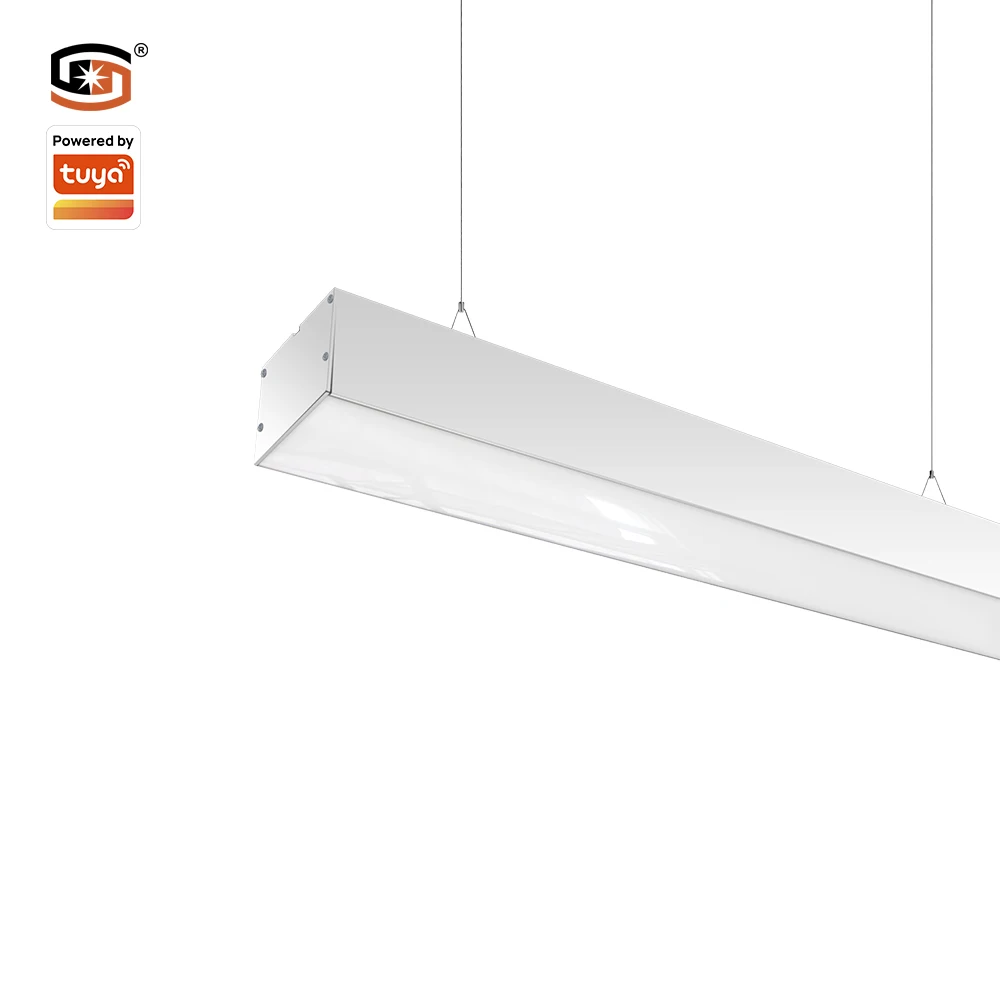China Modern Led Pendant Light Suspension Hanging Lamp For Office Commercial Area Office Linear Lighting