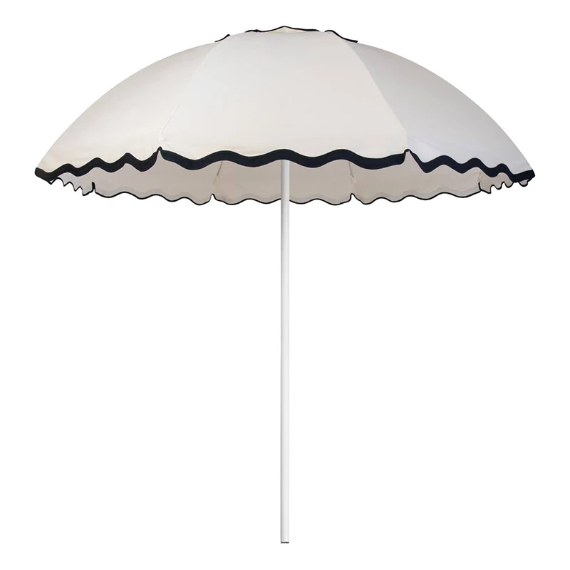 High quality commercial market waterproof big patio umbrellas white custom print outdoor parasols for garden