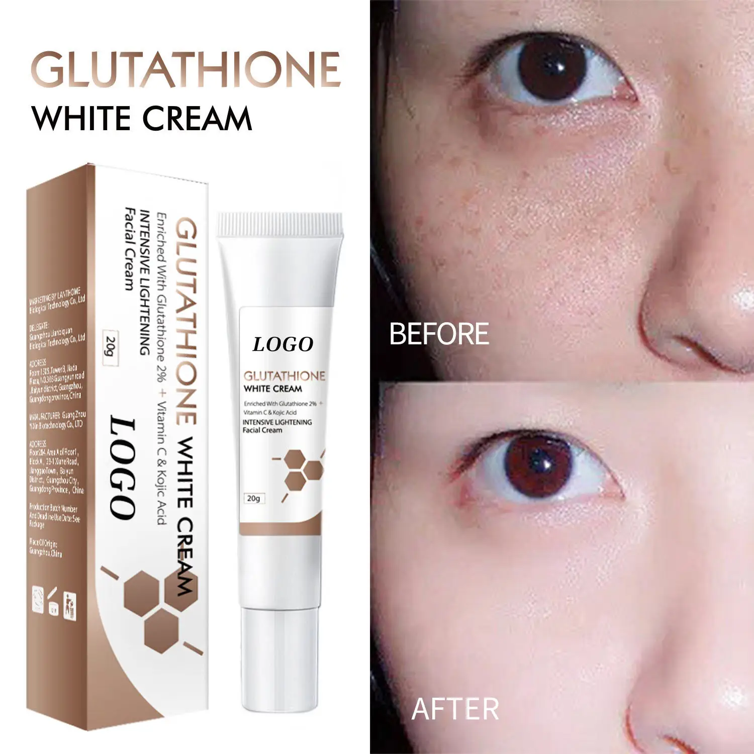 Wholesale Products Intensive Black Spot Removal Smoothing Moisturizing Glutathione Whiten Cream With Vitamin C & Kojic Acid