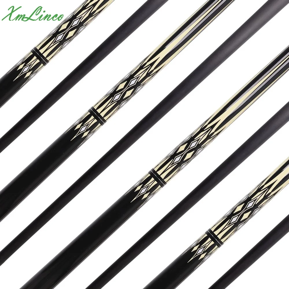 Xmlinco  Professional Customized Carbon Fiber Shaft Billiard Pool Cue 12.5mm Tip Size High Grade Sticker Pool Cue 58 Inches