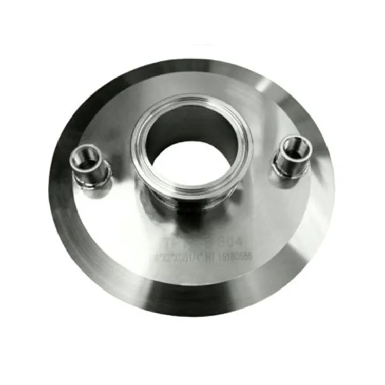 SS304 Tri-Clamp flat end cap lid with NPT port with triclamp ferrule opening