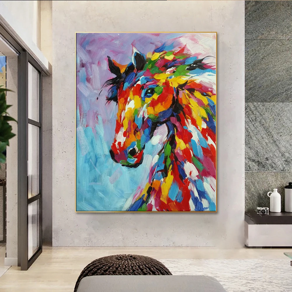 Abstract Horse Painting Paintings And Wall Arts Horses Oil Painting Canvas Wall Art Horses 4